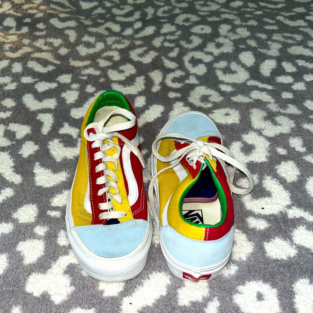 Vans. Multi colored low vans.